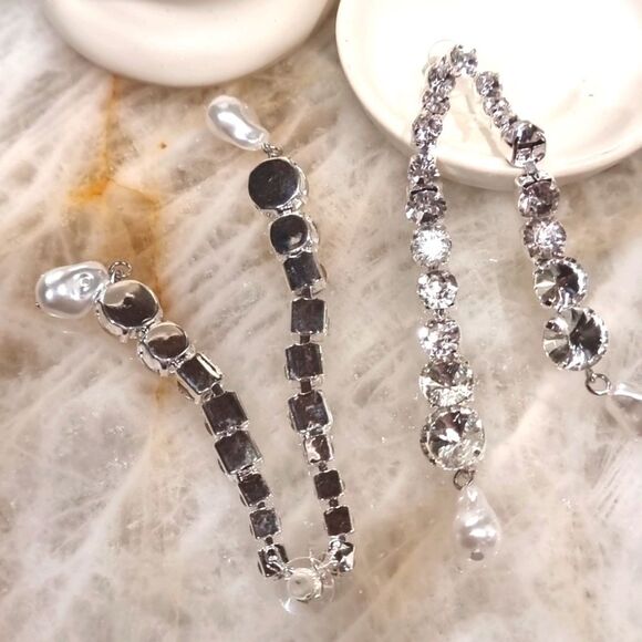 Zara Silver and Pearl Drop Earrings - Picture 9 of 10